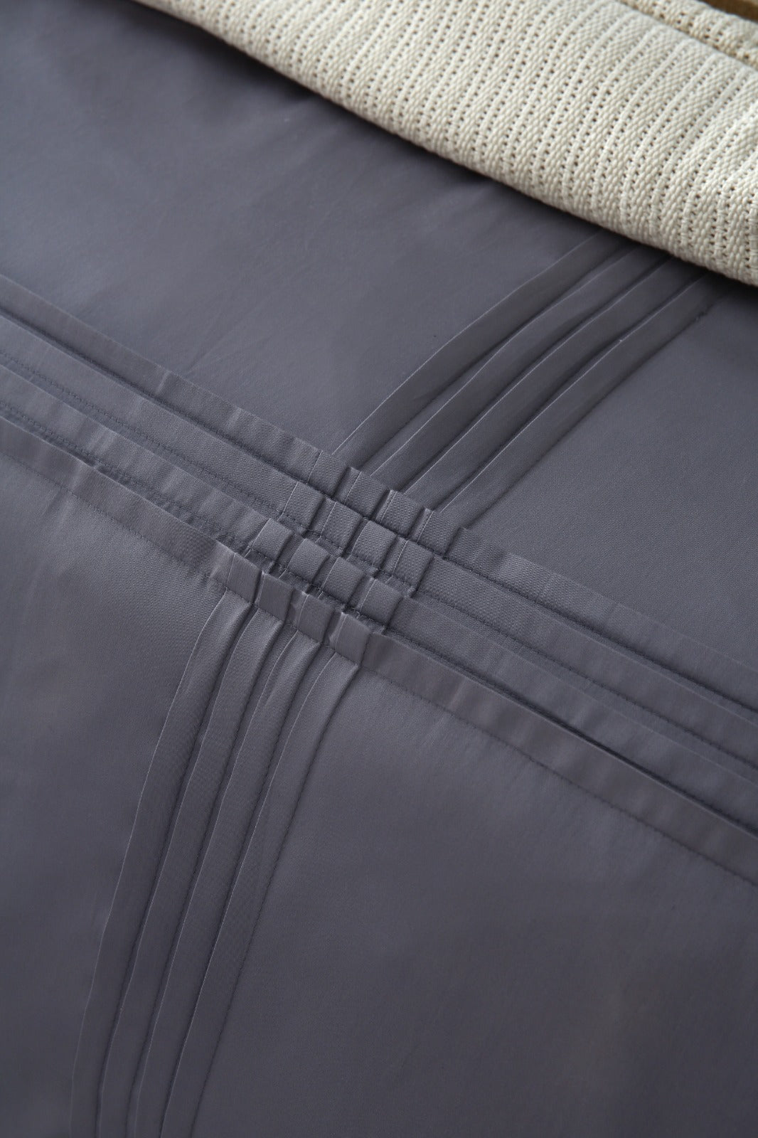 6 PCs Luxury Satin Dyed Duvet Cover Set-Grey Duvet Cover Apricot