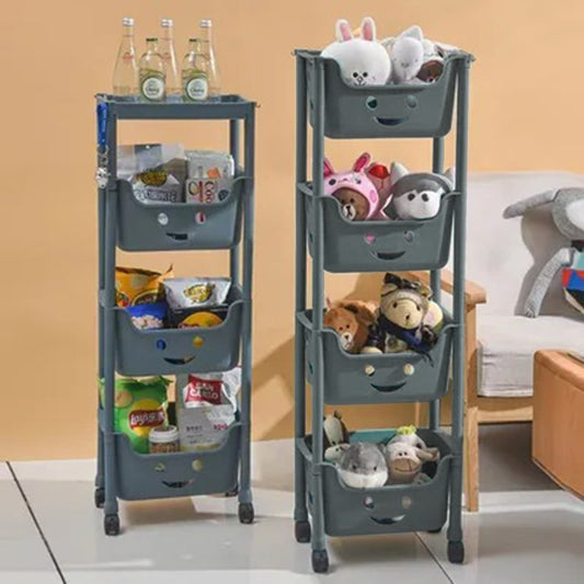 4-Layers Multi-function Trolley Cart for Toy and Snack(SA2405-65)-Blue
