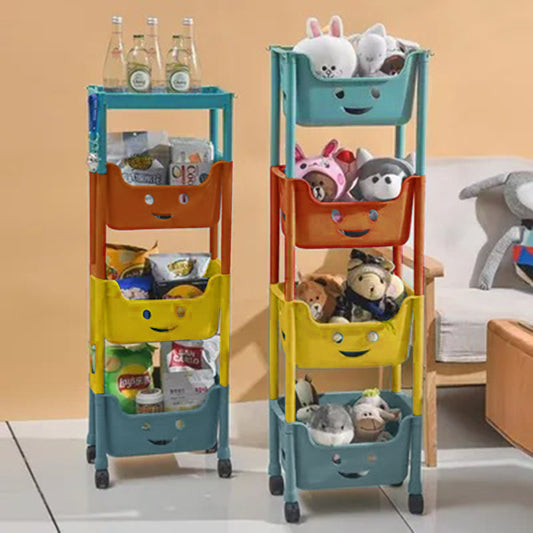 4-Layers Trolley Cart for Toy and Snack(SA2405-65)-Rainbow Storage Organizer Apricot