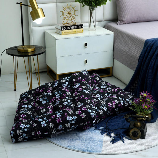 Digital Printed Square Floor Cushions-Rosemary cushions Apricot
