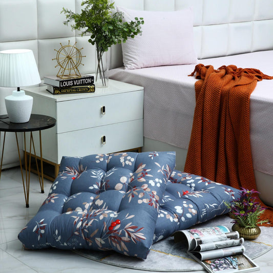 Digital Printed Square Floor Cushions-Cherries cushions Apricot
