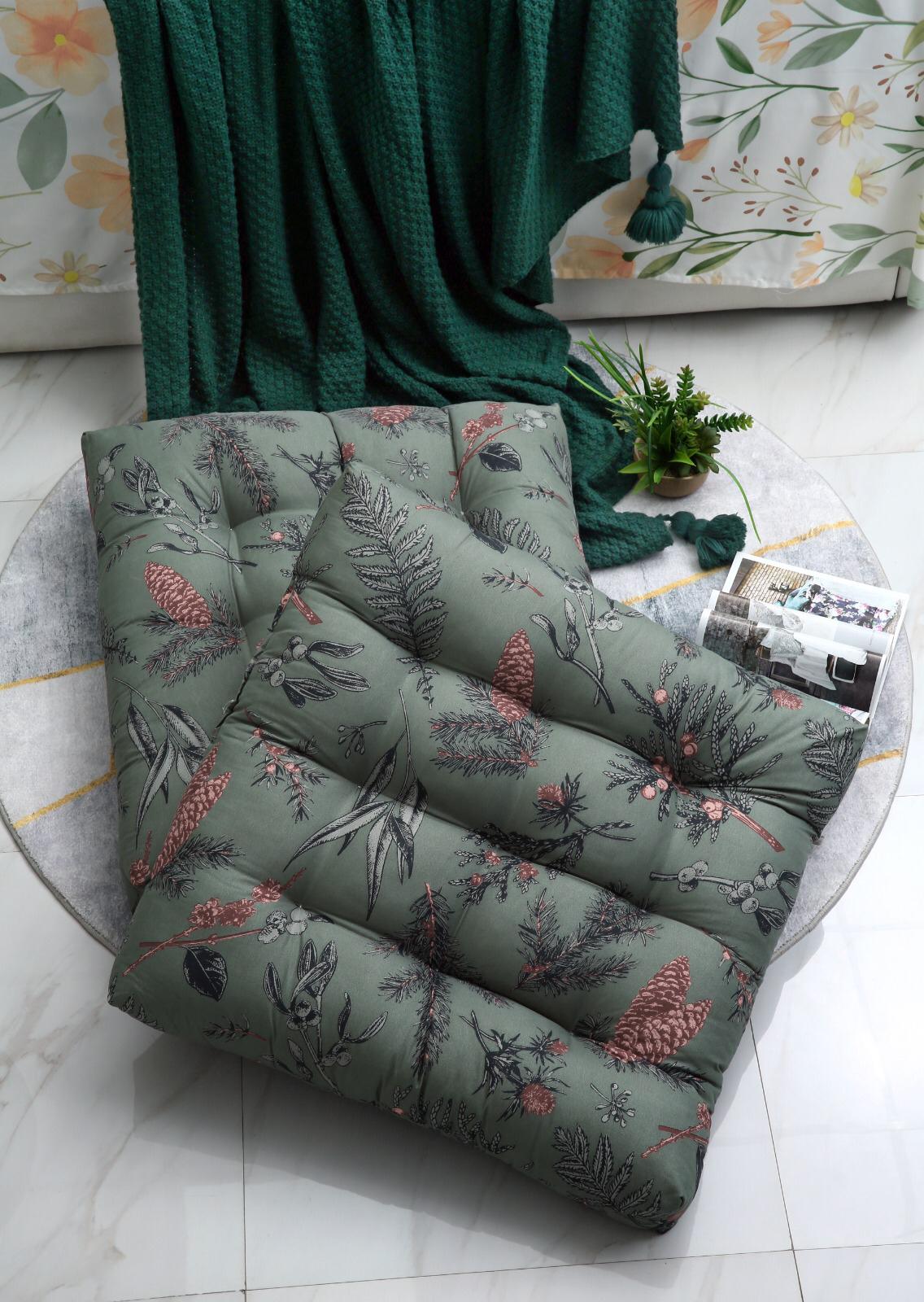 Digital Printed Square Floor Cushions-Summer Slumber cushions Apricot