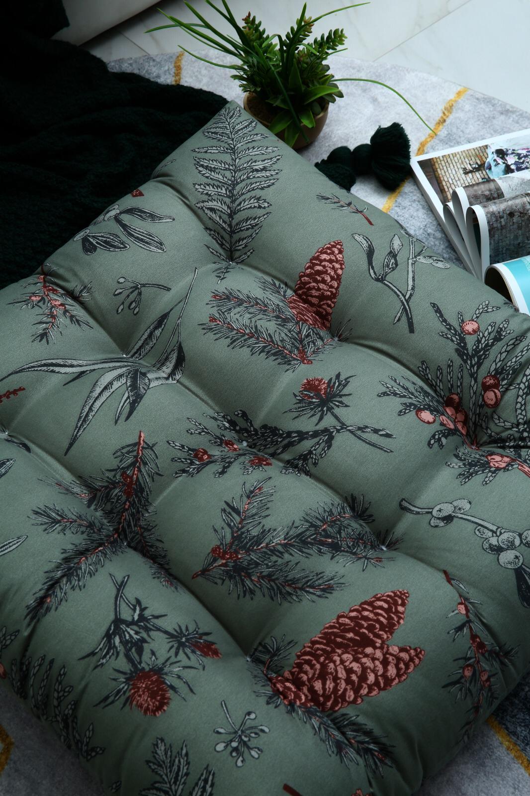 Digital Printed Square Floor Cushions-Summer Slumber cushions Apricot