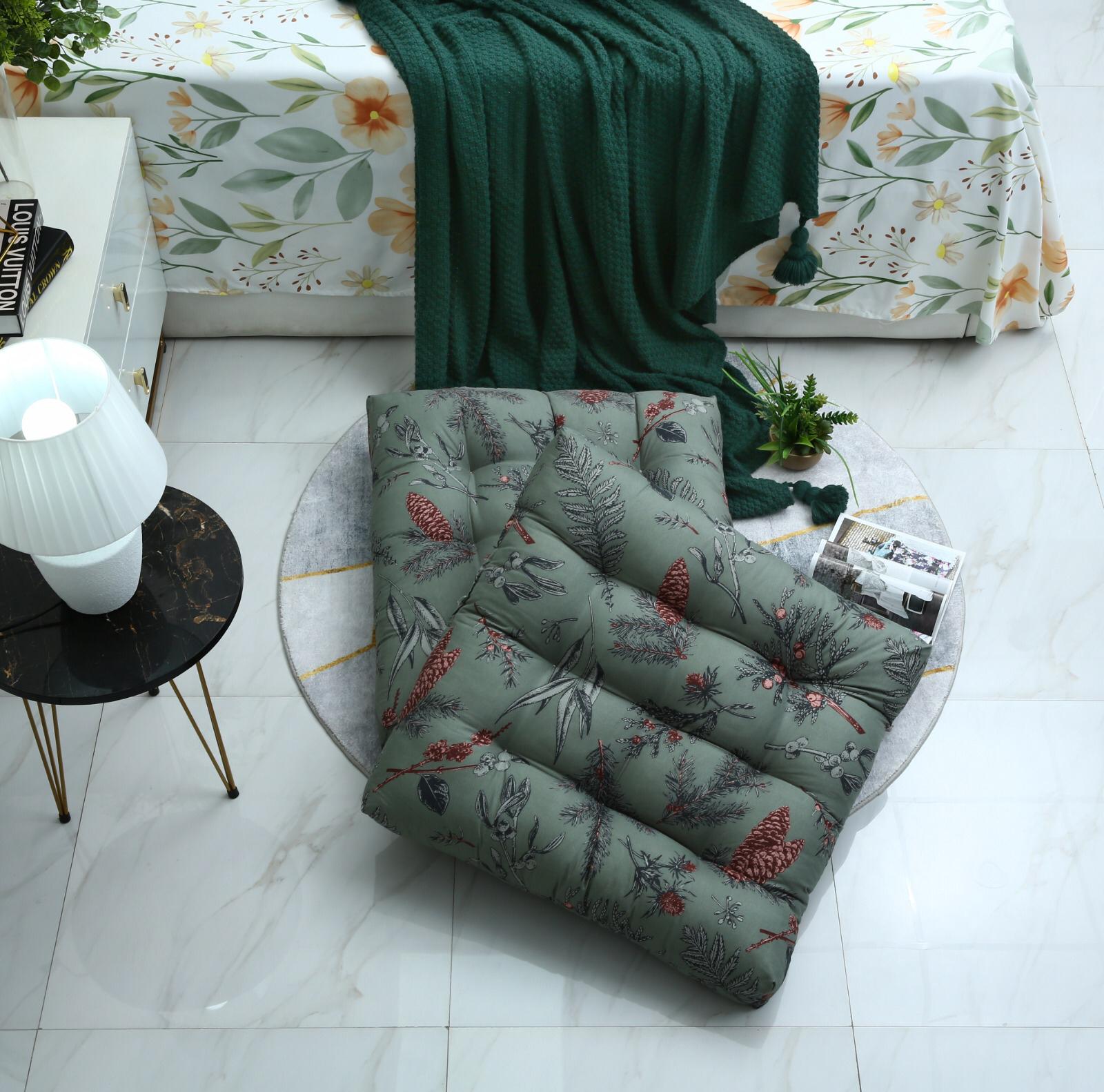 Digital Printed Square Floor Cushions-Summer Slumber cushions Apricot