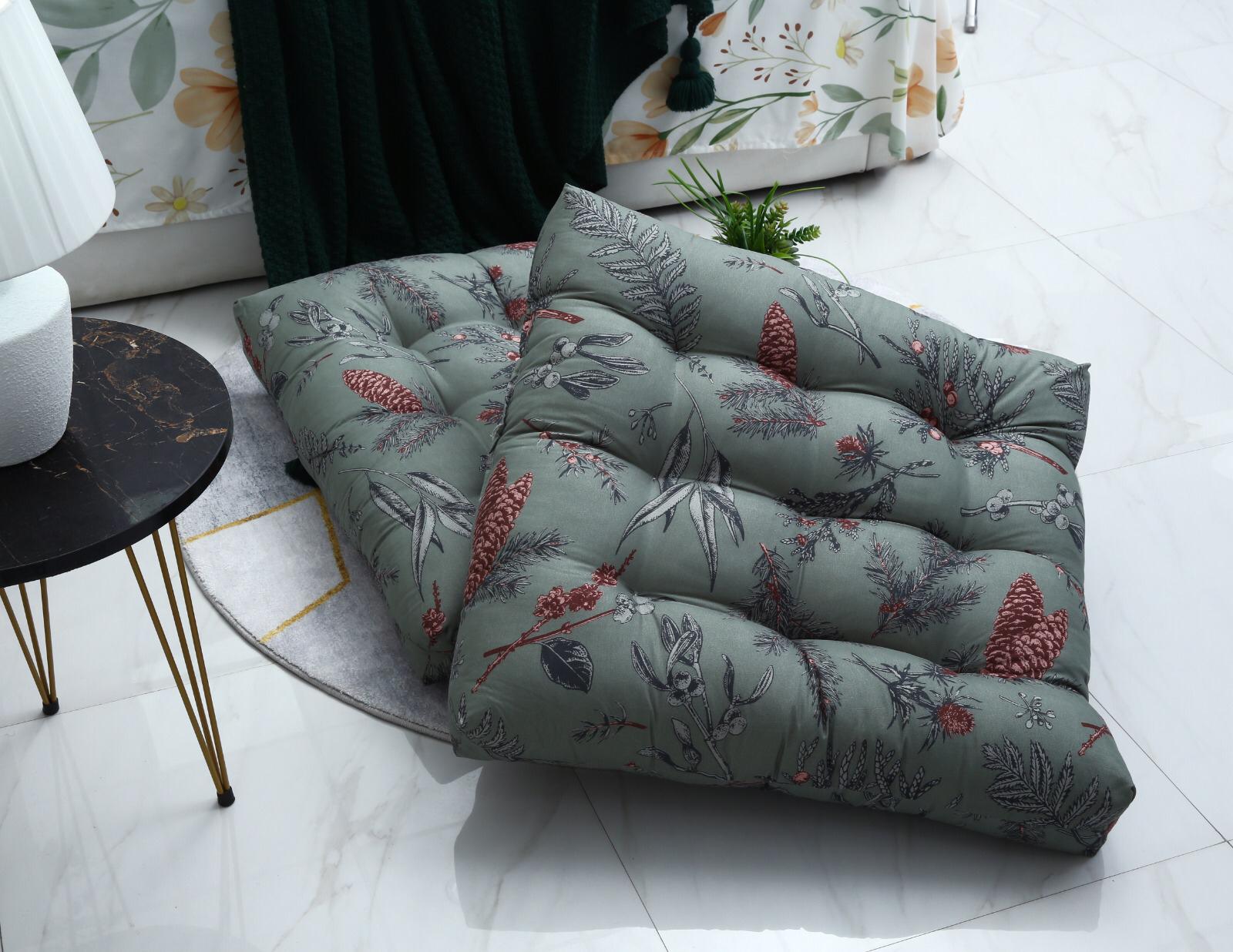 Digital Printed Square Floor Cushions-Summer Slumber cushions Apricot
