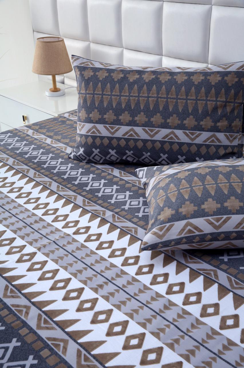 3 PCs Double Bed Sheet-DB173 Bed Sheets Apricot
