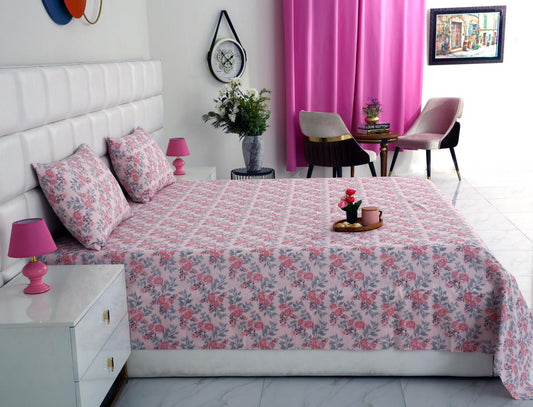 3 PCs Double Bed Sheet-DB164 Bed Sheets Apricot