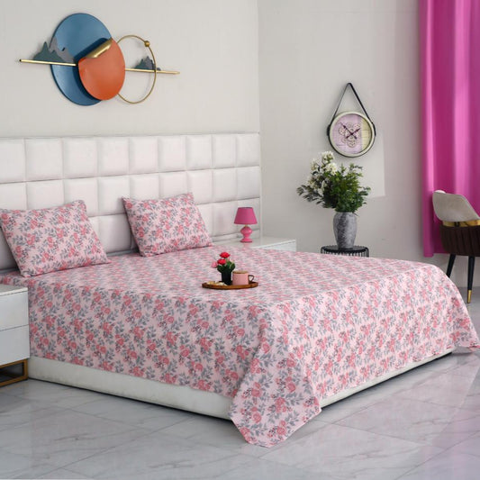 3 PCs Double Bed Sheet-DB164 Bed Sheets Apricot