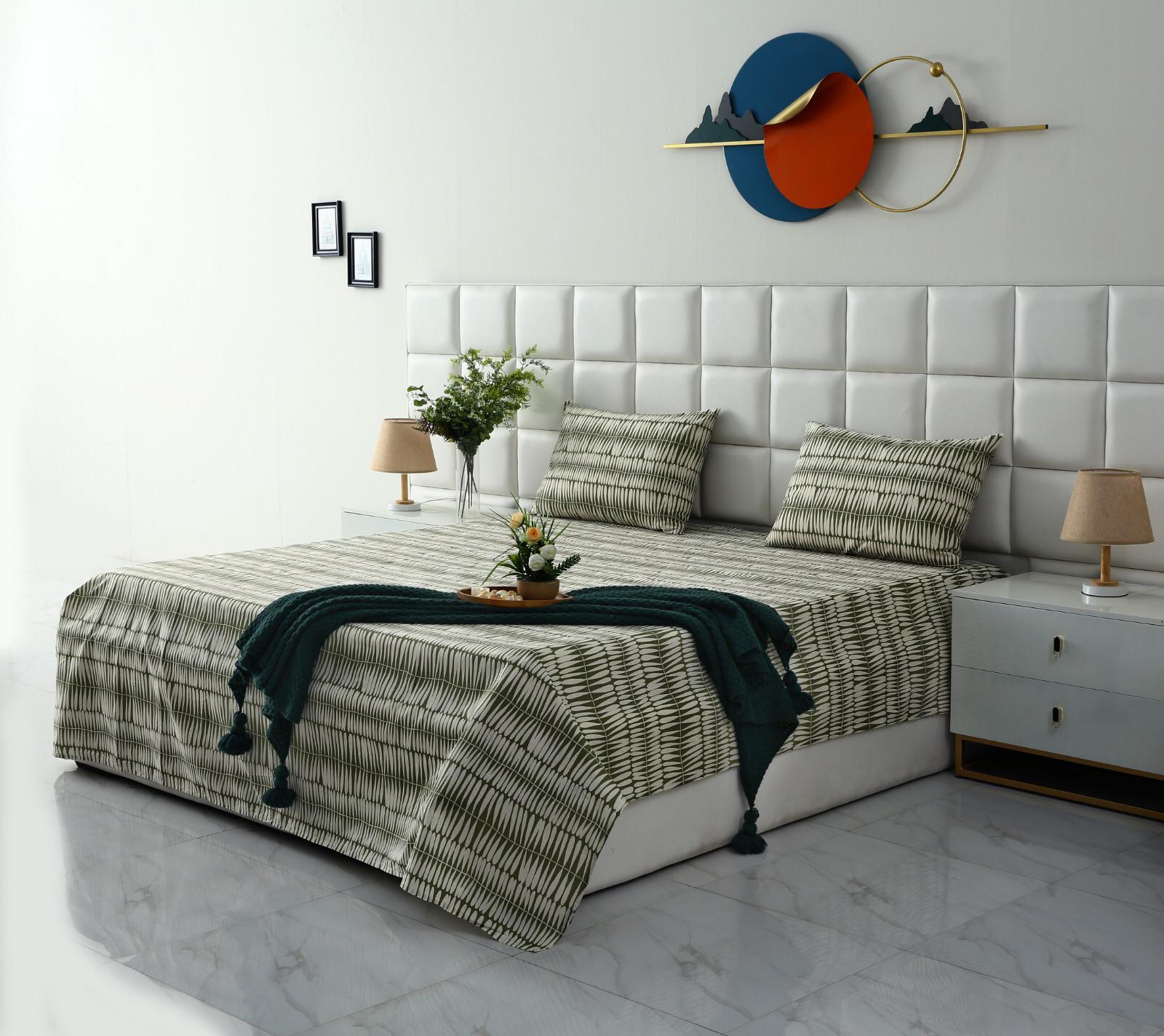 3 PCs Double Bed Sheet-DB130 Bed Sheets Apricot