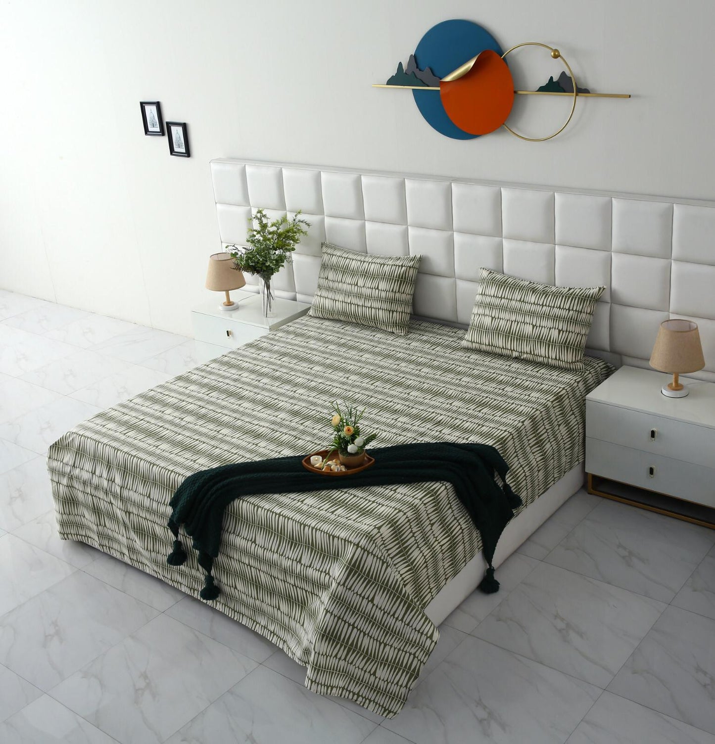 3 PCs Double Bed Sheet-DB130 Bed Sheets Apricot