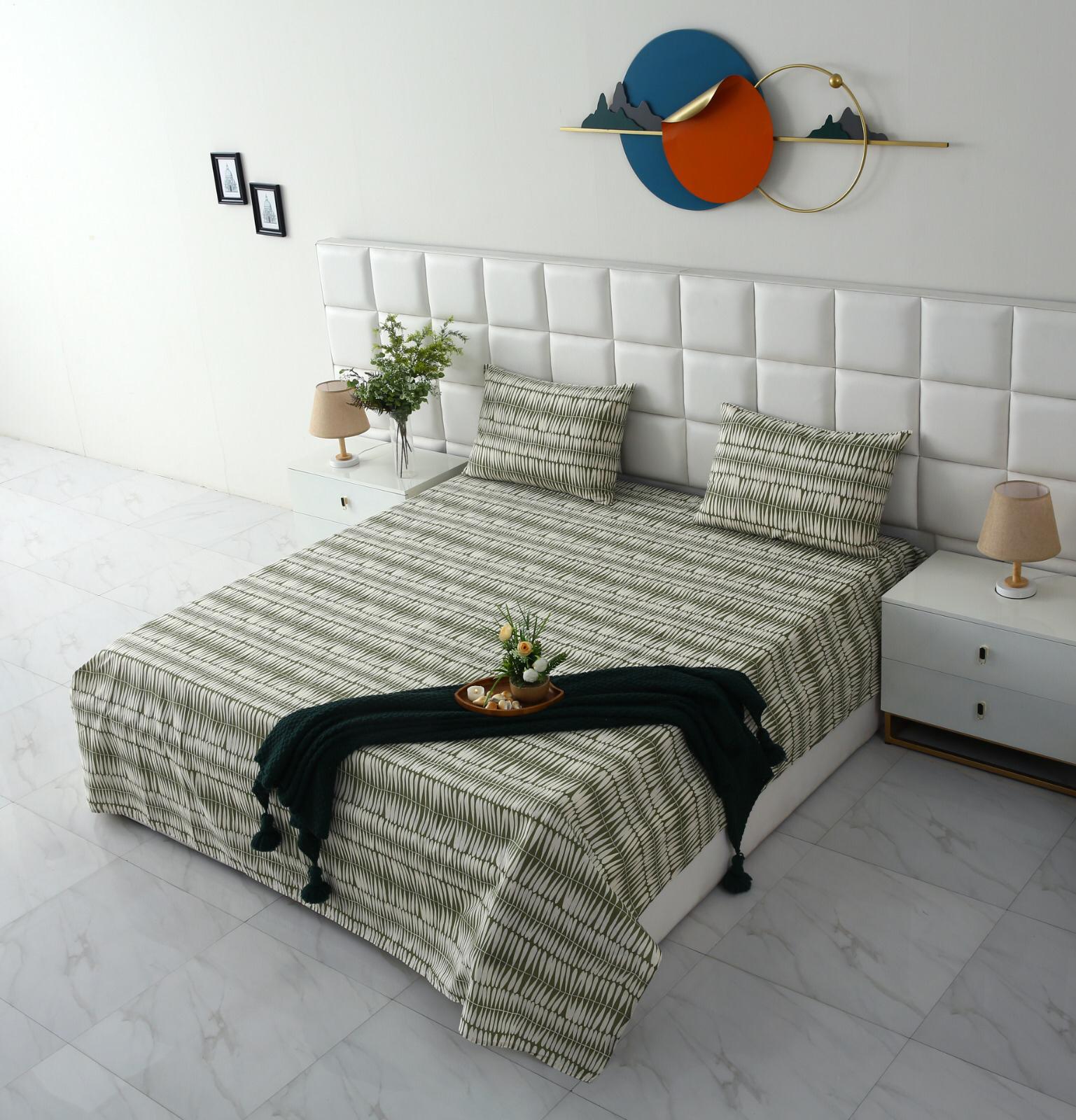 3 PCs Double Bed Sheet-DB130 Bed Sheets Apricot