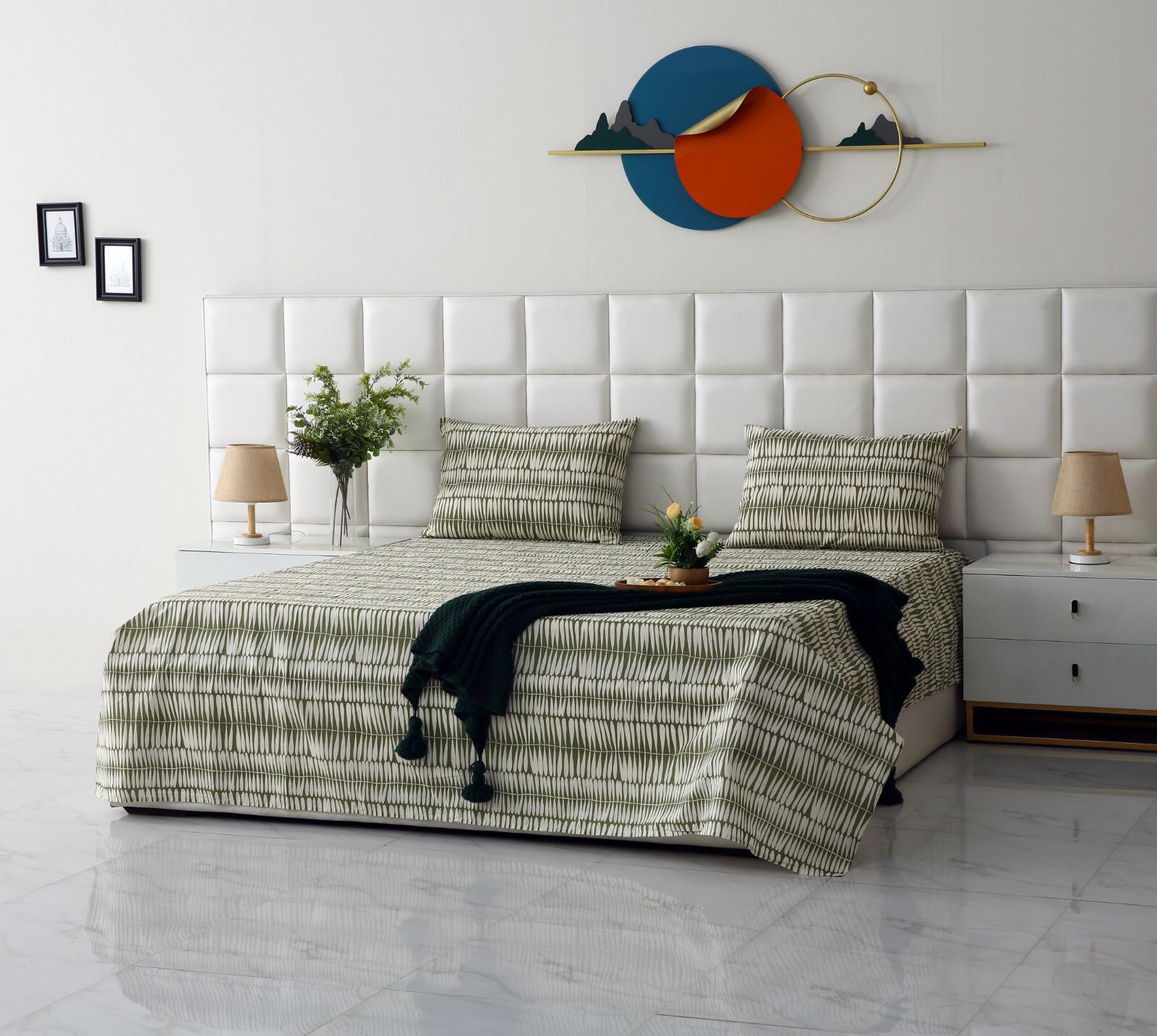 3 PCs Double Bed Sheet-DB130 Bed Sheets Apricot