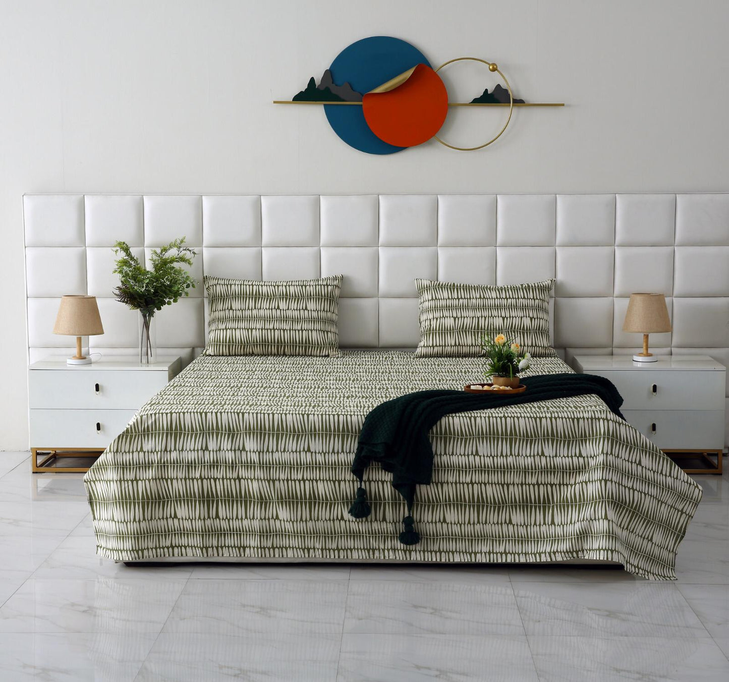 3 PCs Double Bed Sheet-DB130 Bed Sheets Apricot
