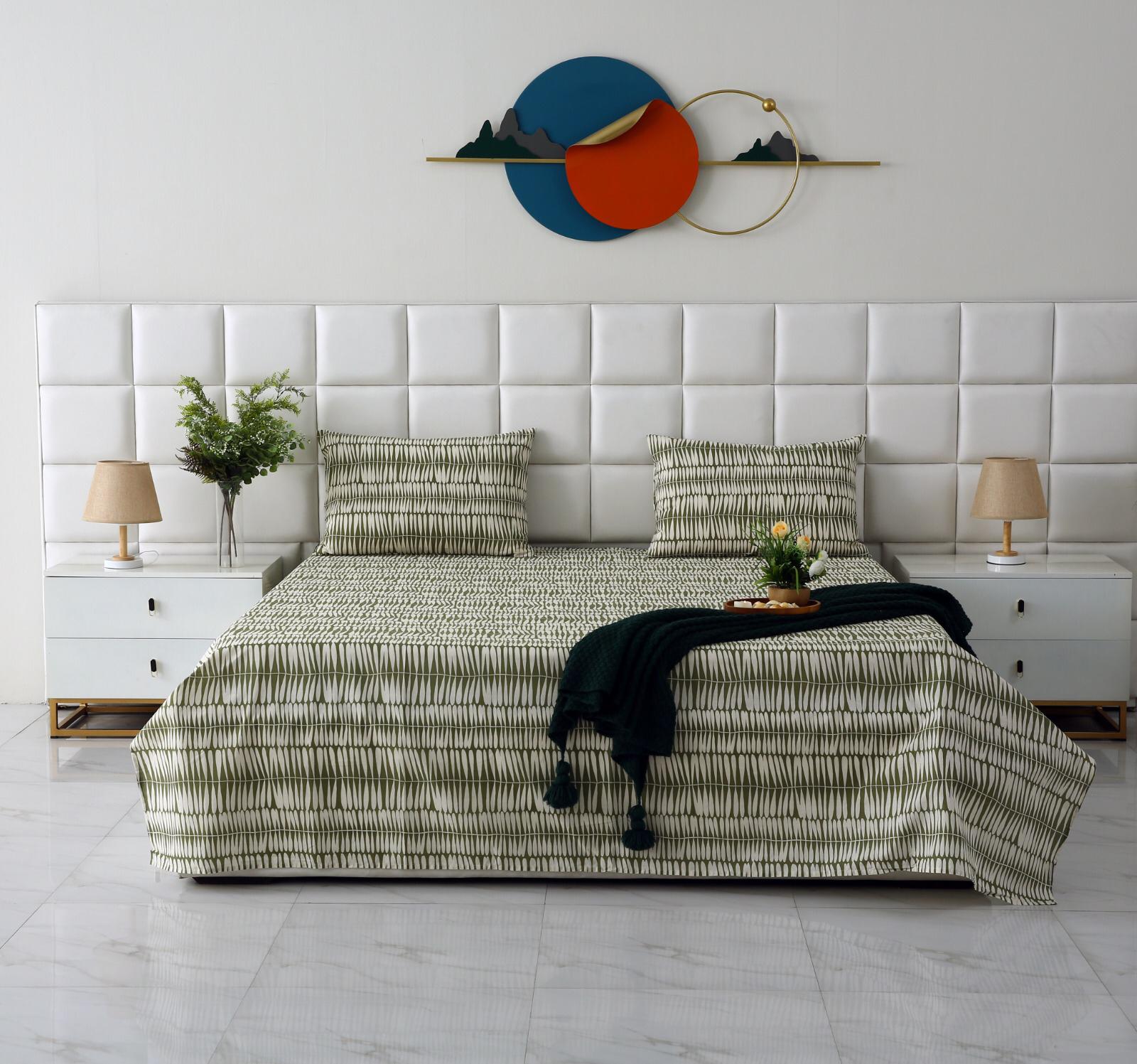 3 PCs Double Bed Sheet-DB130 Bed Sheets Apricot