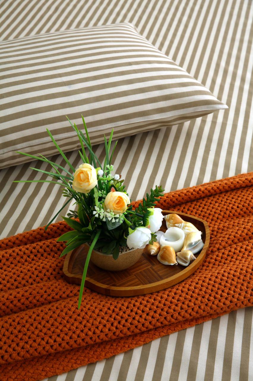 3 PCs Double Bed Sheet-DB170 Bed Sheets Apricot