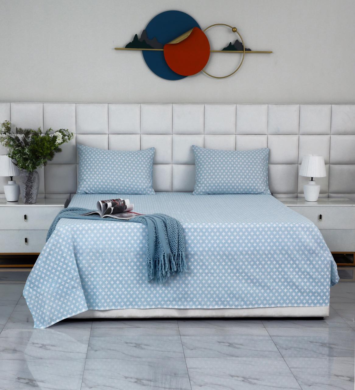 3 PCs Double Bed Sheet-DB213 Bed Sheets Apricot