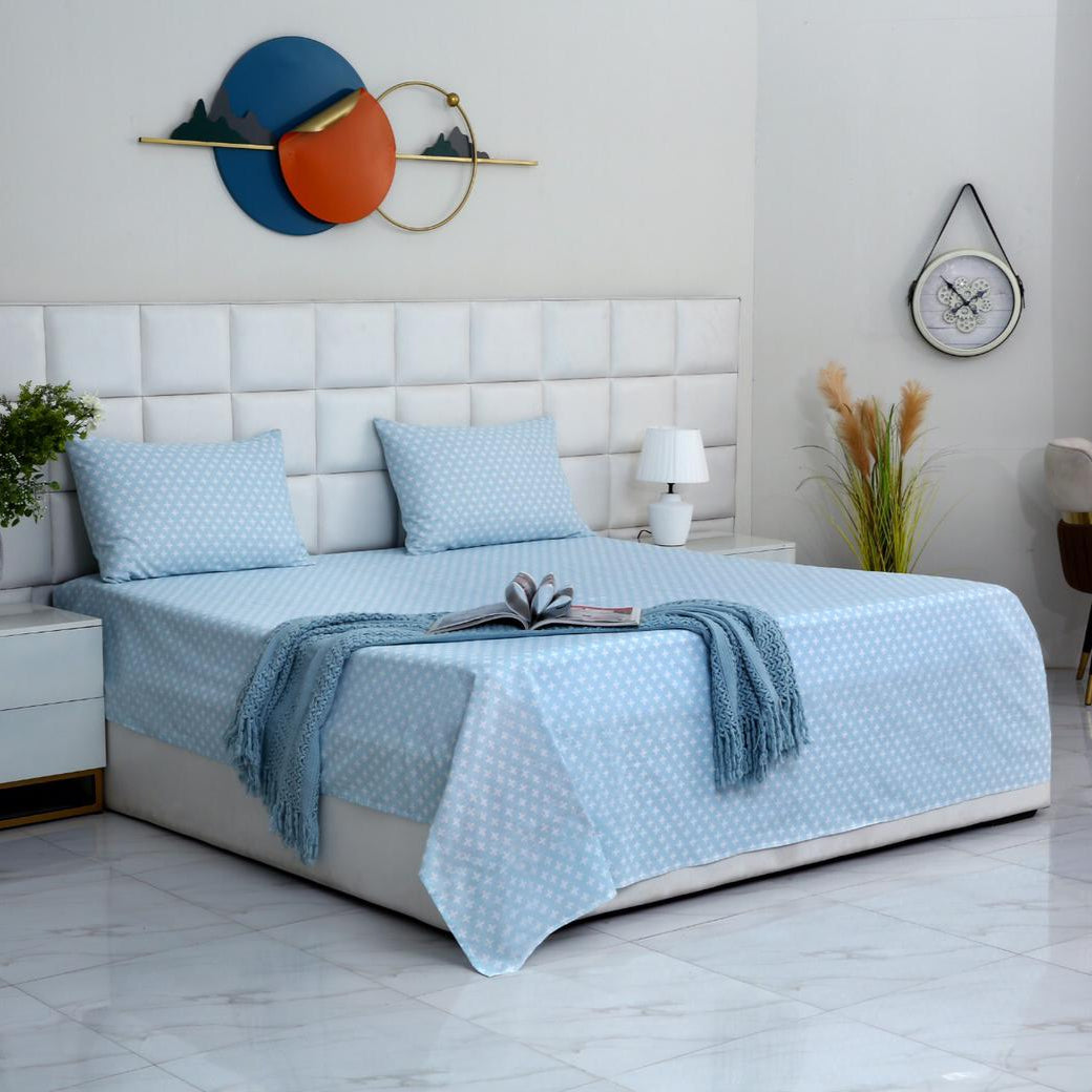 3 PCs Double Bed Sheet-DB213 Bed Sheets Apricot