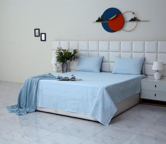 3 PCs Double Bed Sheet-DB213 Bed Sheets Apricot