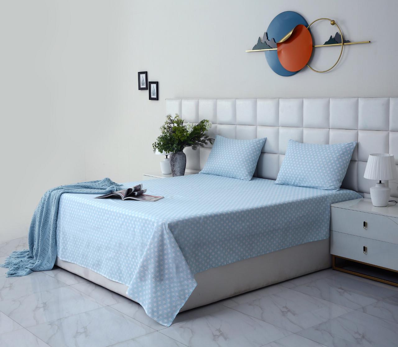 3 PCs Double Bed Sheet-DB213 Bed Sheets Apricot