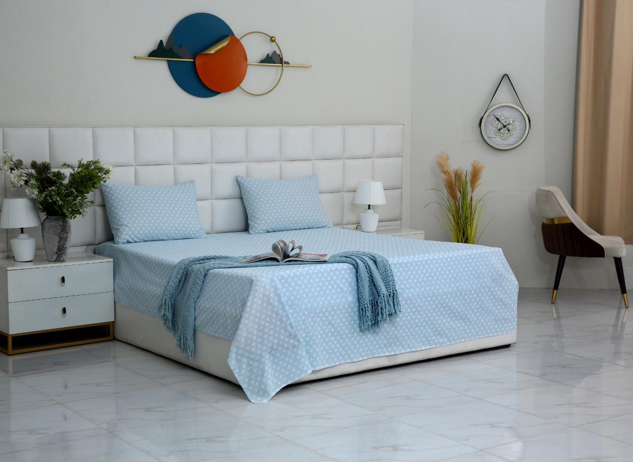 3 PCs Double Bed Sheet-DB213 Bed Sheets Apricot