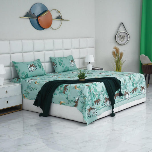 3 PCs Double Bed Sheet-DB233 Bed Sheets Apricot