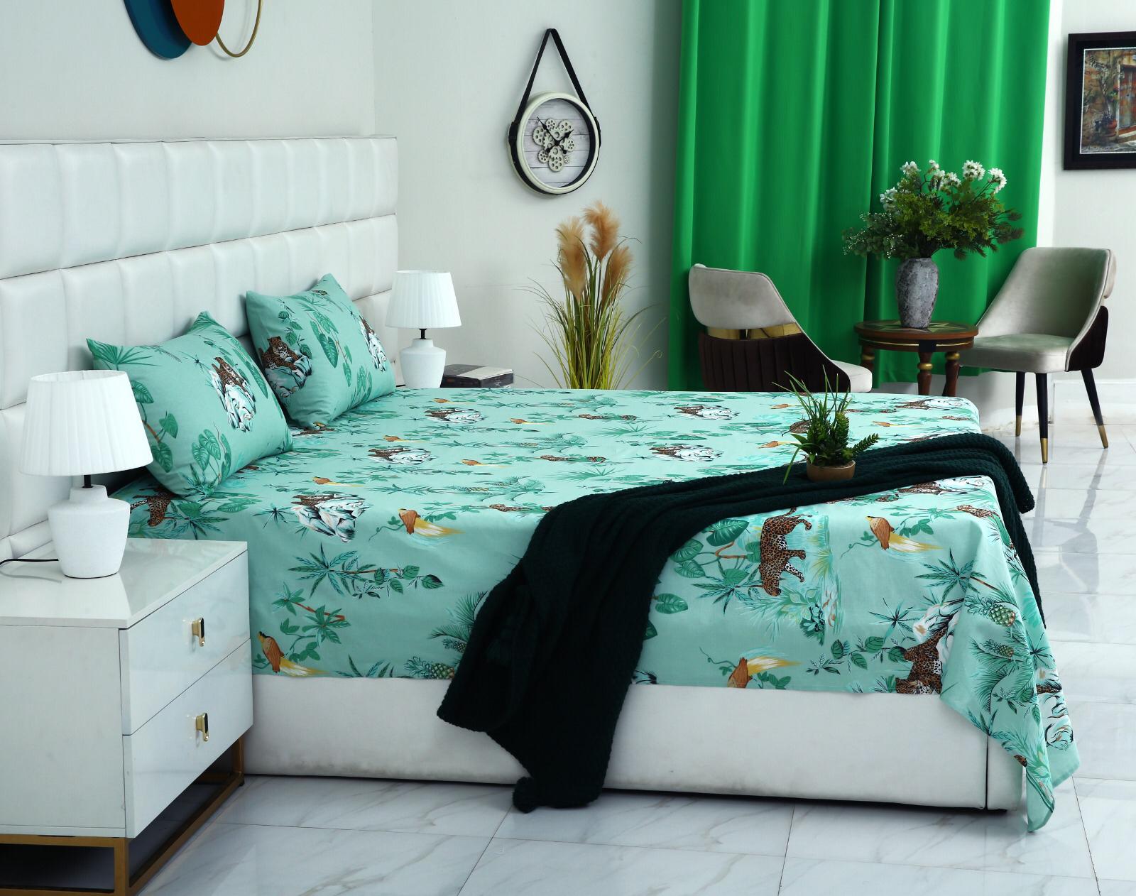 3 PCs Double Bed Sheet-DB233 Bed Sheets Apricot