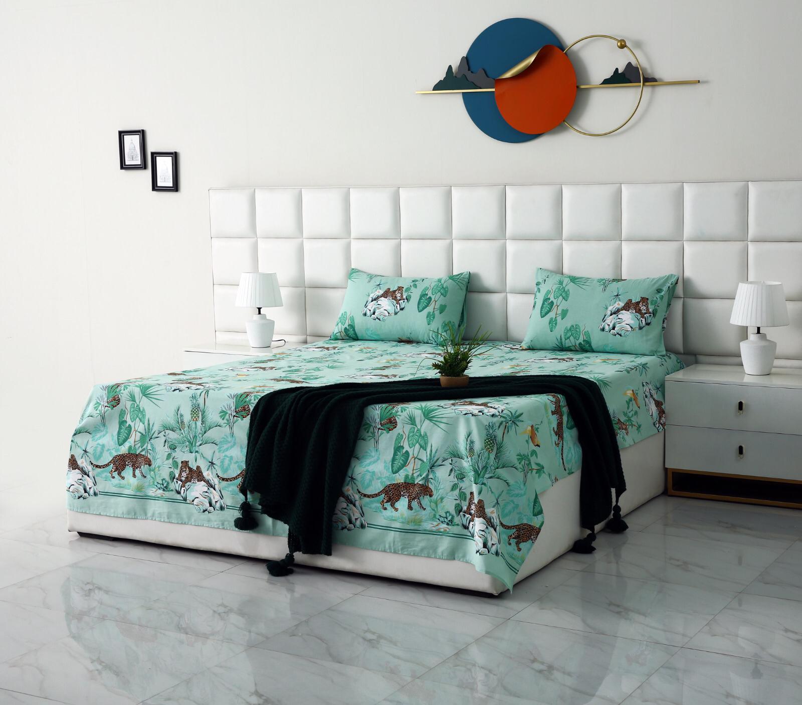 3 PCs Double Bed Sheet-DB233 Bed Sheets Apricot