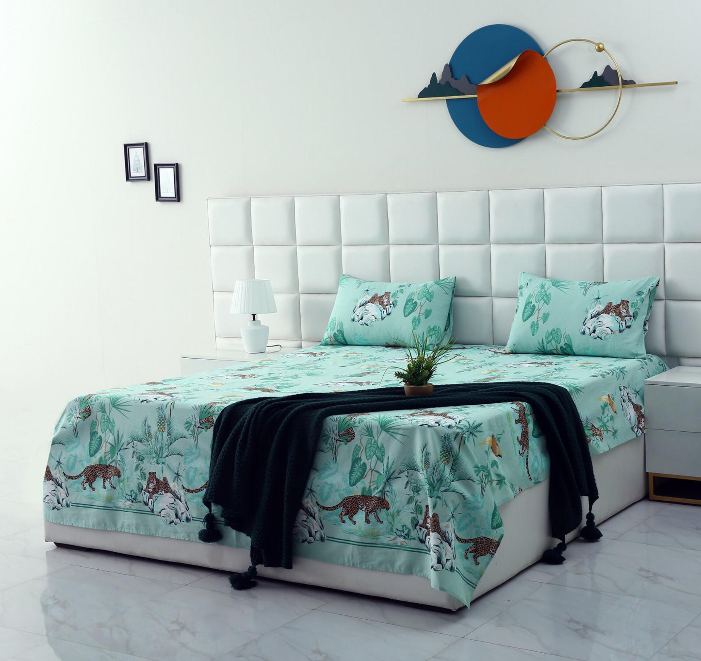 3 PCs Double Bed Sheet-DB233 Bed Sheets Apricot