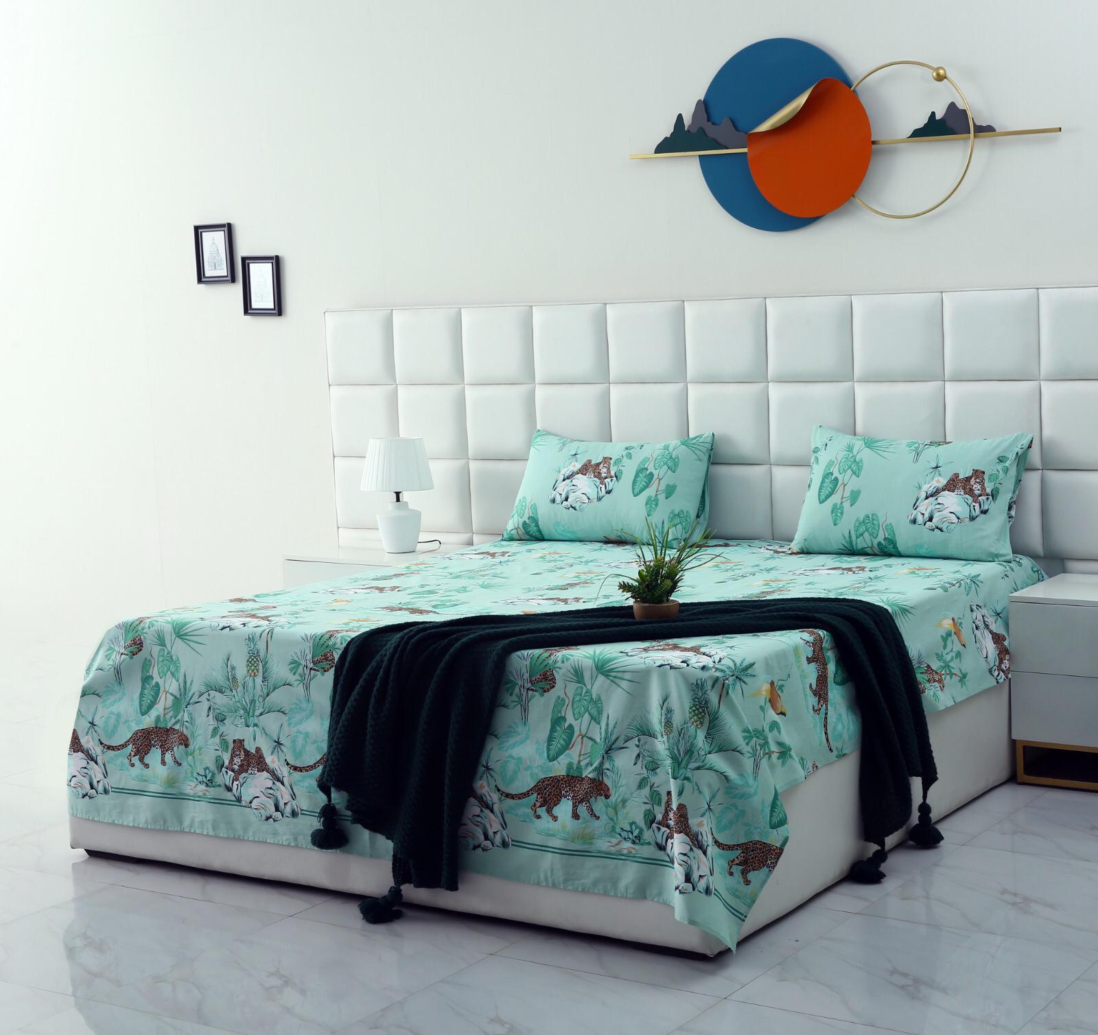 3 PCs Double Bed Sheet-DB233 Bed Sheets Apricot