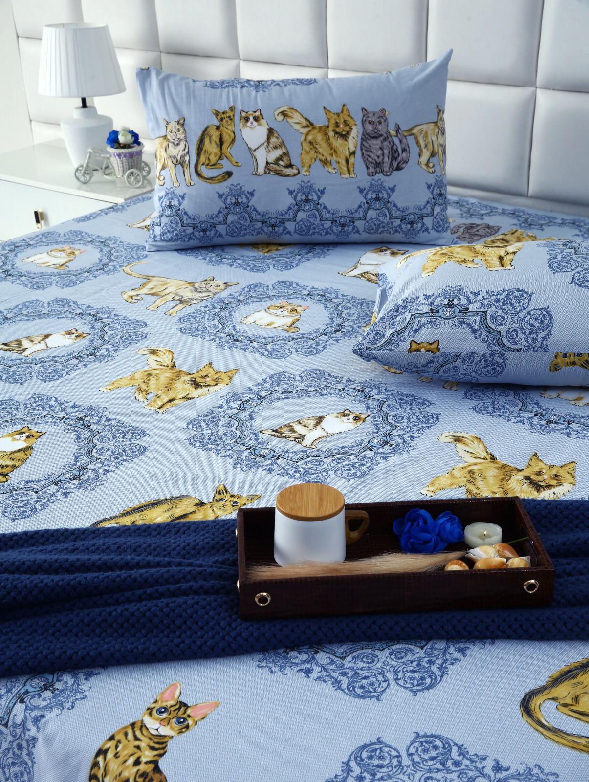 3 PCs Double Bed Sheet-AP0052 Bed Sheets Apricot