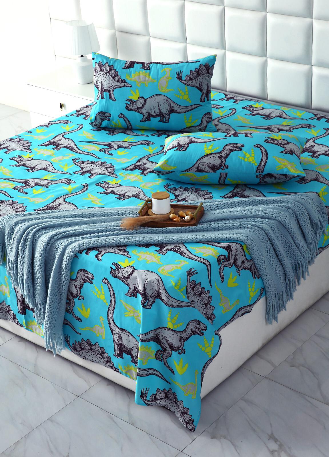 3 PCs Double Bed Sheet-DB195 Bed Sheets Apricot