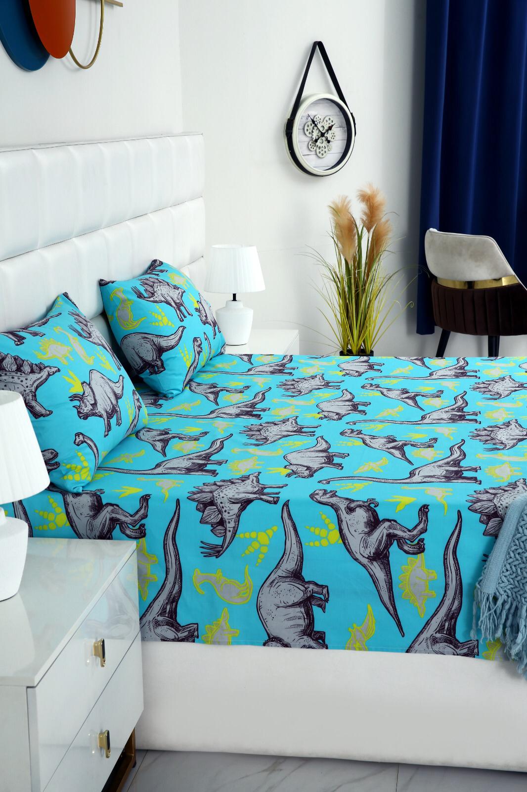 3 PCs Double Bed Sheet-DB195 Bed Sheets Apricot