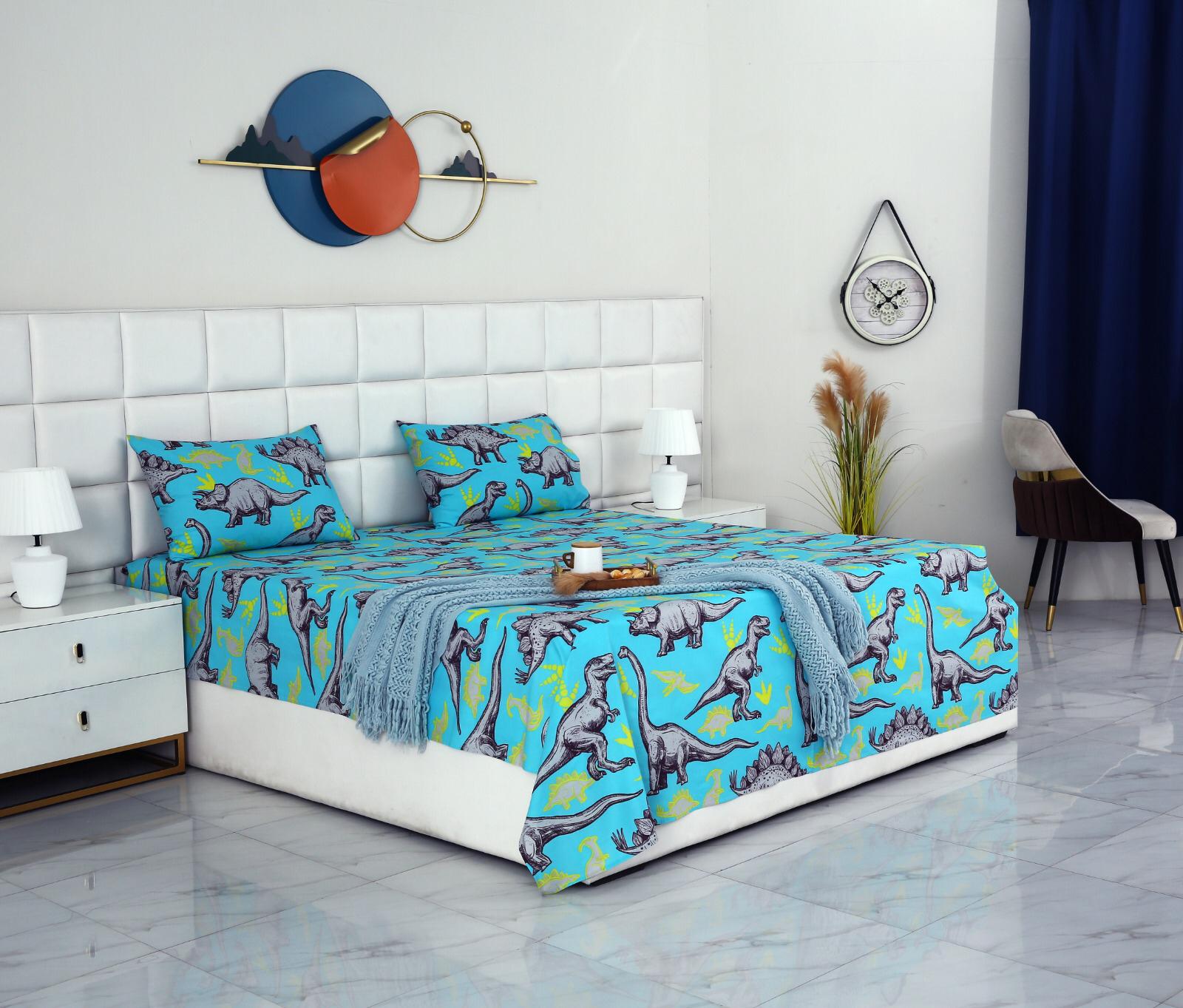 3 PCs Double Bed Sheet-DB195 Bed Sheets Apricot