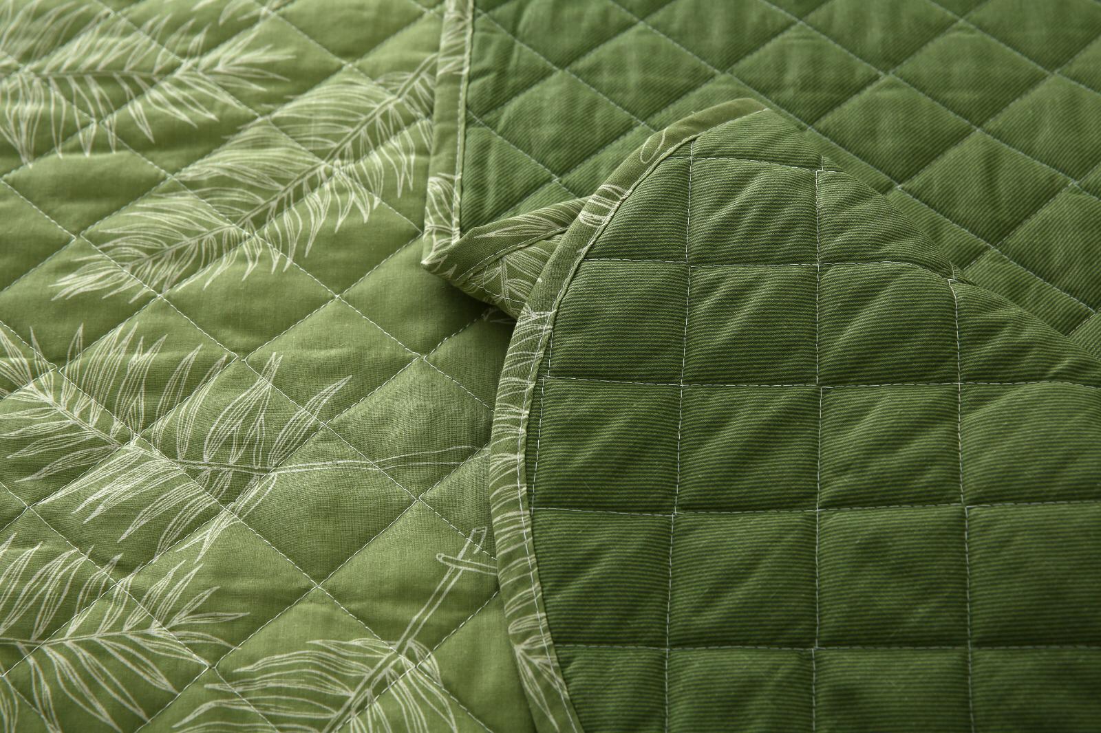 3 PCs Printed Bed Spread Set-Olive Leaf Bed Spread Apricot