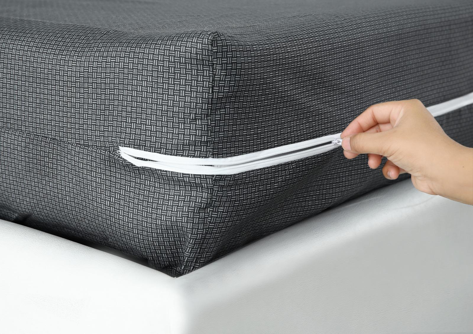 Zipper Mattress Cover Printed-Grey Texture Protectors Apricot