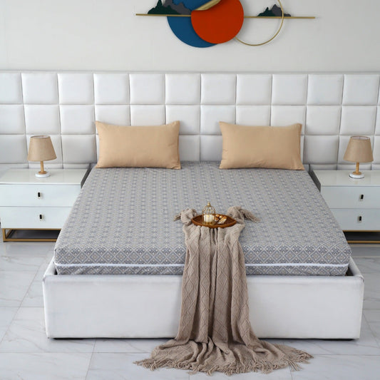 Zipper Mattress Cover Printed-Retro Protectors Apricot
