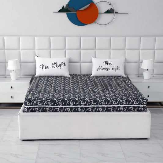 Zipper Mattress Cover Printed-Beige Flower Protectors Apricot