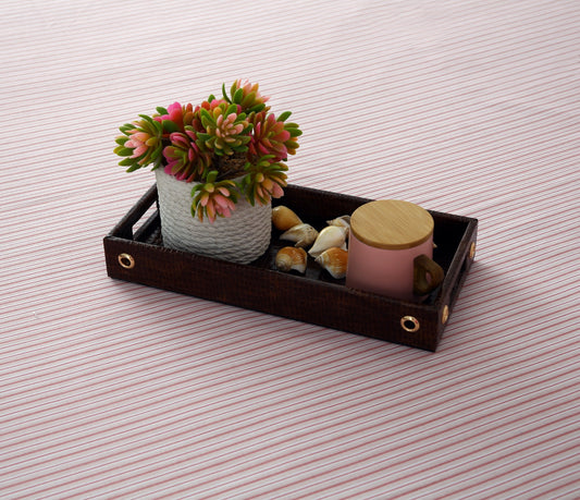 Zipper Mattress Cover Printed-Pink Stripes Protectors Apricot