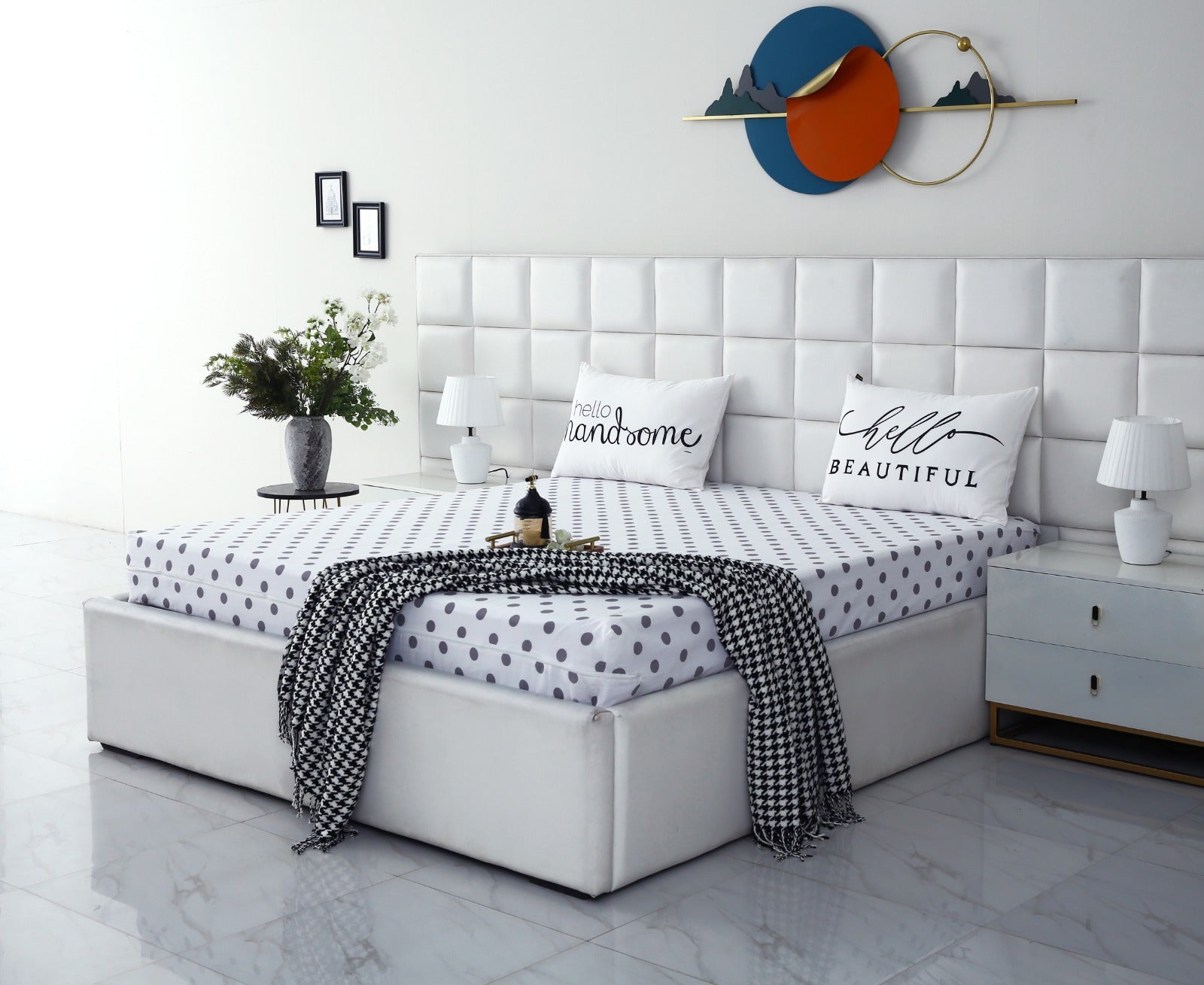 Zipper Mattress Cover Printed-Bold Polka Protectors Apricot