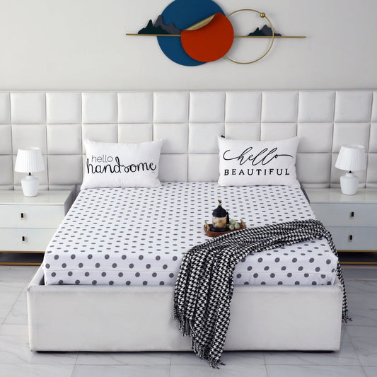 Zipper Mattress Cover Printed-Bold Polka Protectors Apricot