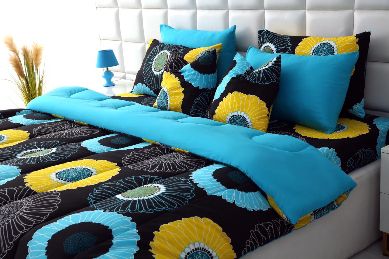 8 PCs Winter Comforter Set-Sun Flower