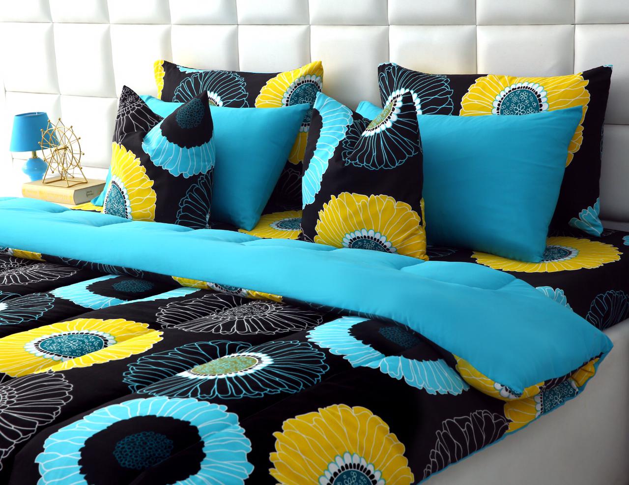 8 PCs Winter Comforter Set-Sun Flower