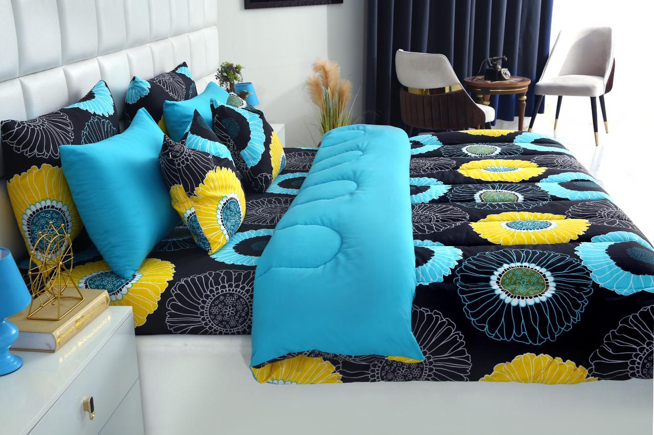 8 PCs Winter Comforter Set-Sun Flower