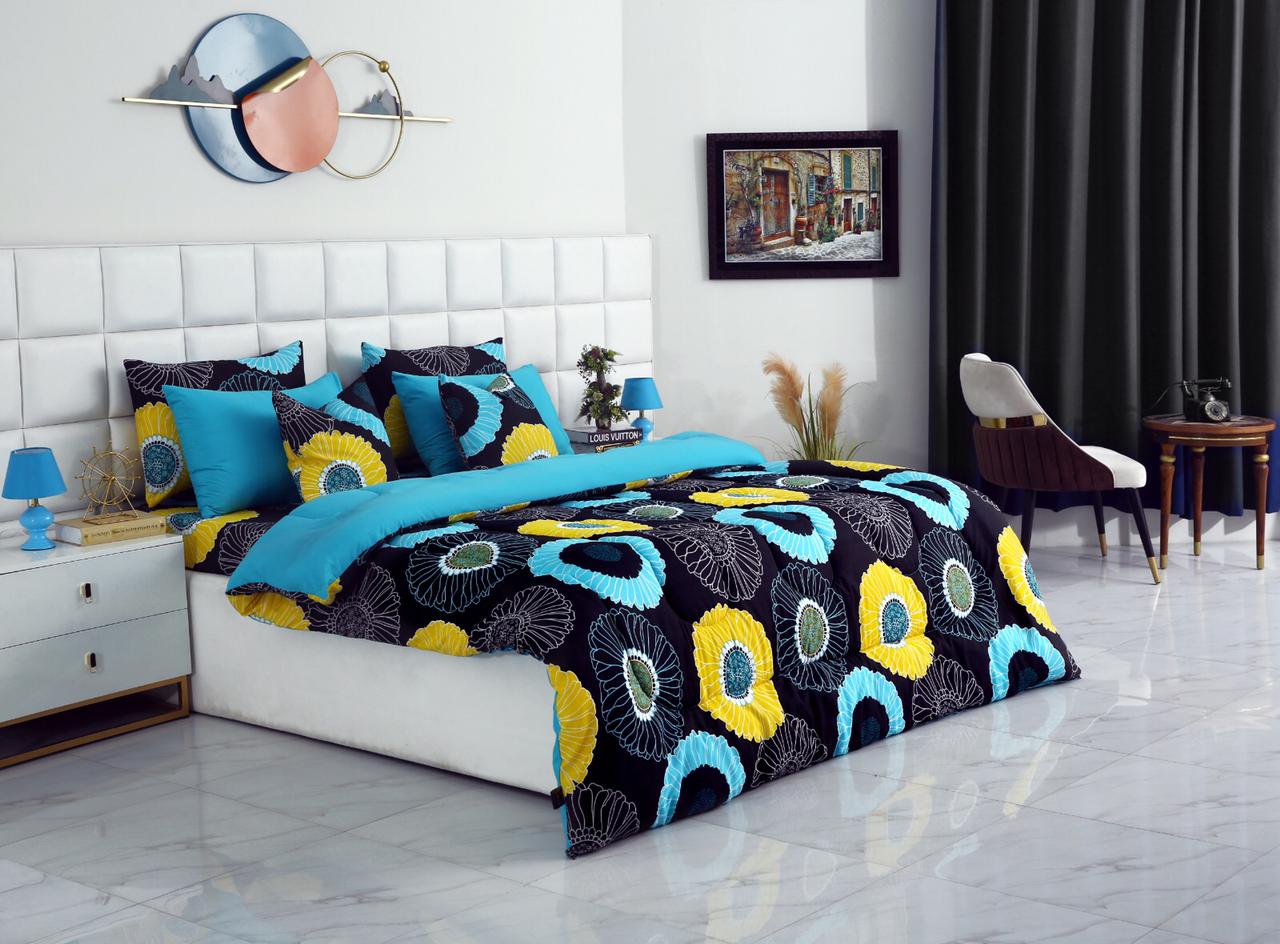 8 PCs Winter Comforter Set-Sun Flower