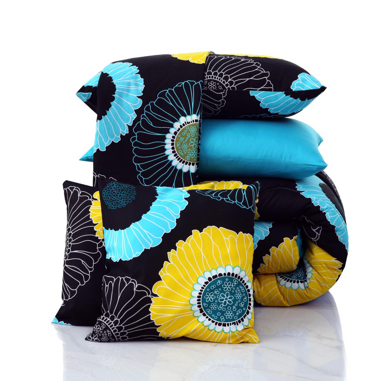 8 PCs Winter Comforter Set-Sun Flower