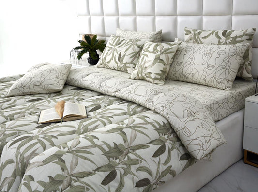 8 PCs Winter Comforter Set-Pine