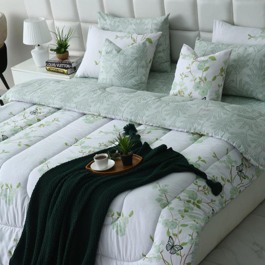 8 PCs Winter Comforter Set-Gladiolus Comforters Apricot