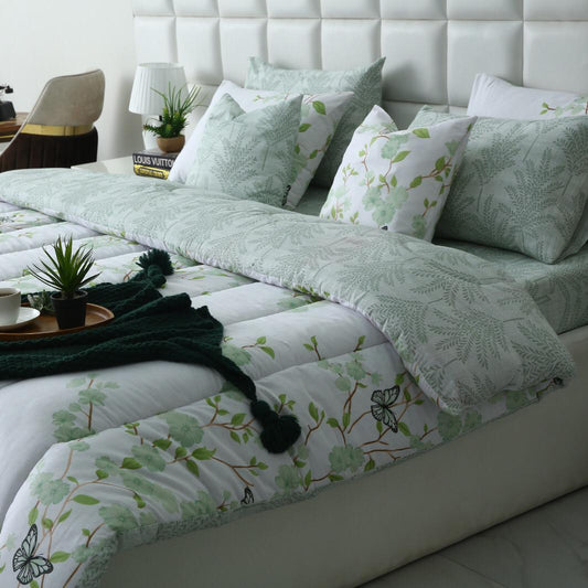 8 PCs Winter Comforter Set-Gladiolus Comforters Apricot