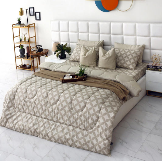 8 PCs Winter Comforter Set-Russet
