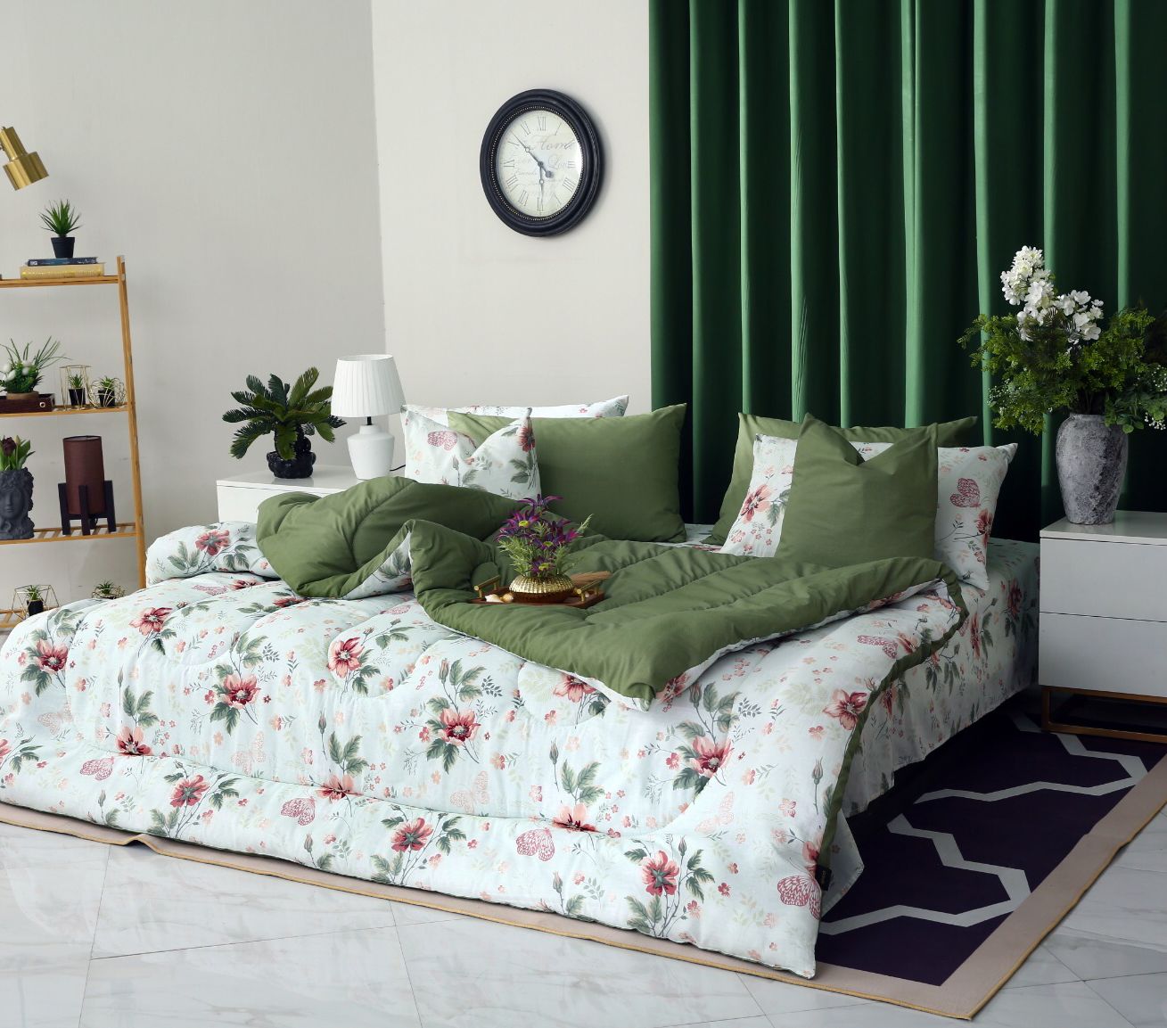 8 PCs Winter Comforter Set-Rosa